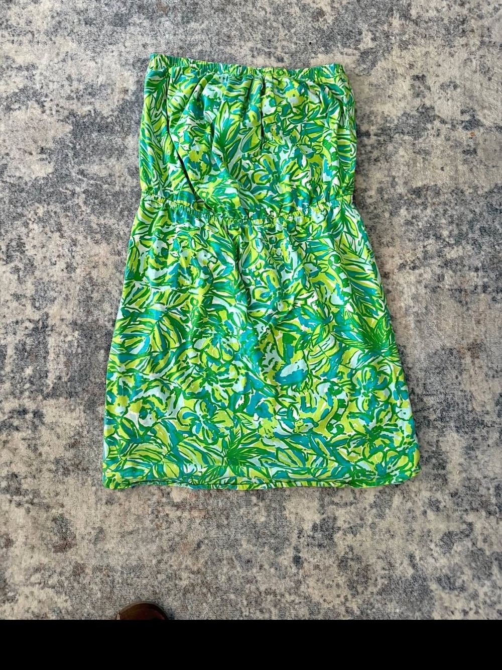 Lilly Pulitzer Green Turquoise Floral Strapless Mini Dress